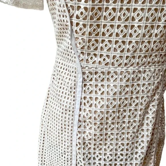 HD In Paris Georgia White Lace Fit And Flare Dress Anthropologie Size 6 - Picture 8 of 16